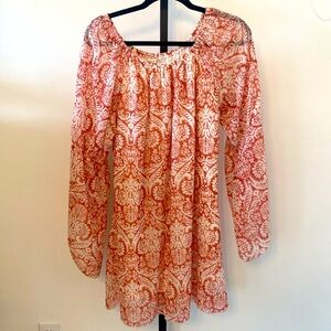 Truly 4 You Boho Dress Long Bell Sleeve Knee Length Lined Flowy Size Large